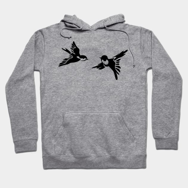 Flying Birds Chickadees Sparrow Hoodie by carobaro